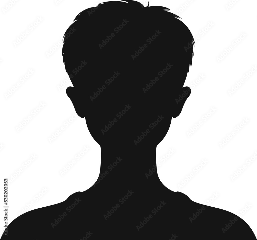 Avatar in social media, person profile silhouette