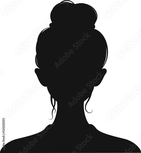 Female avatar silhouette, young woman fashion face