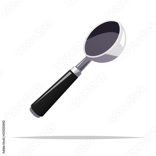 Ice cream scoop spoon vector isolated illustration photo