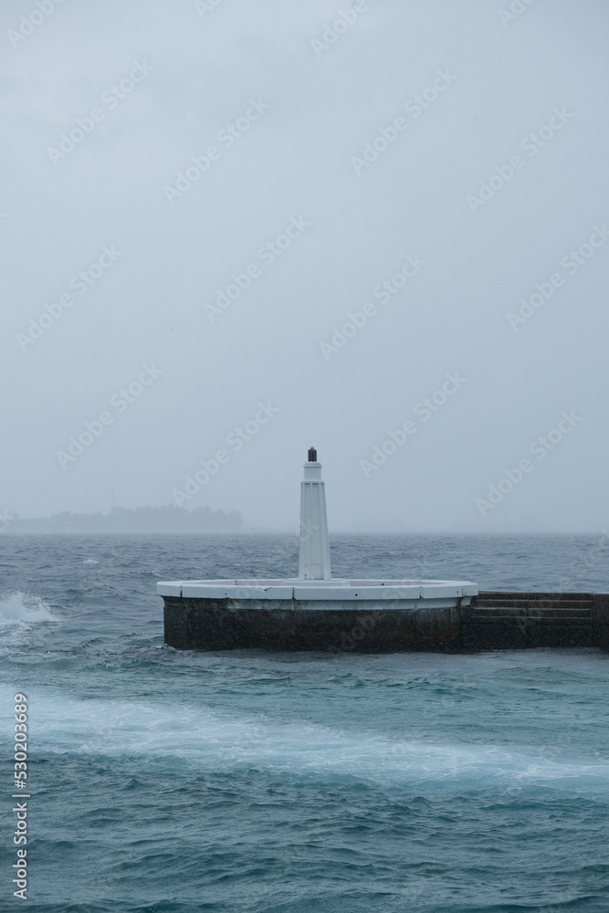 A rainy day at Malé presidential speedboat jetty, Maldives. North Male Atoll, Male Island A rainy day at Malé presidential speedboat jetty, Maldives. North Male Atoll, Male Island