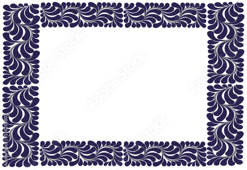 Konstfotografi diseño de talavera en color azul, guia plumeado