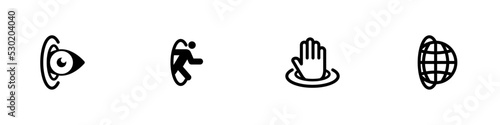 Conjunto de iconos de portal global. Concepto de plataforma. Ilustración vectorial