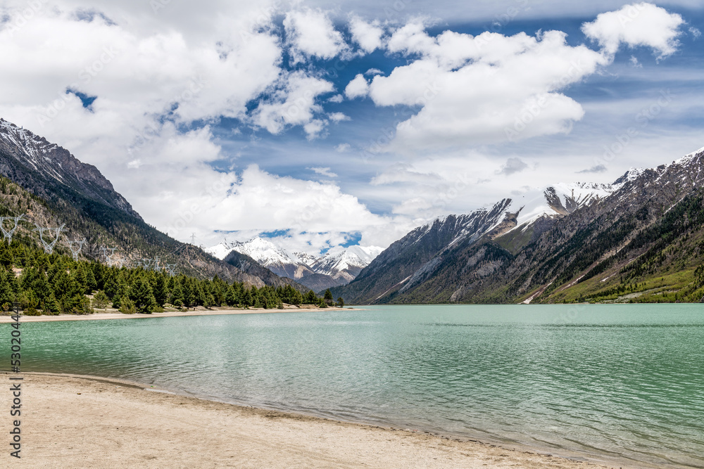 The beautiful Ranwu lake in Basu county Changdu city Tibet Autonomous Region, China.