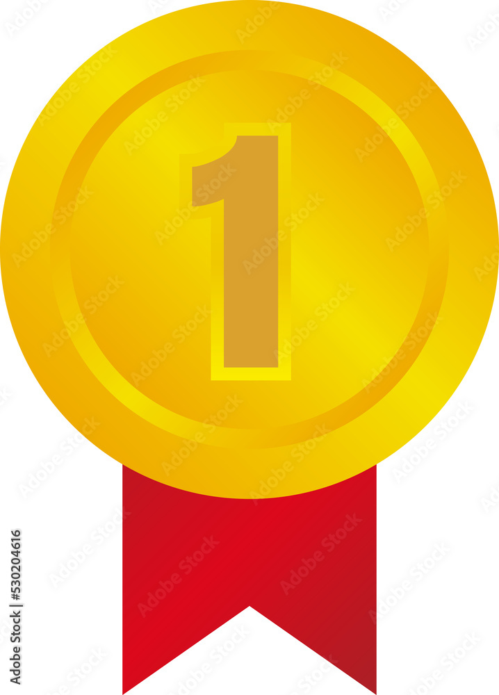 ranking medal icon illustration. 1st place (gold) / png ranking medal icon illustration. 1st place (gold) / png