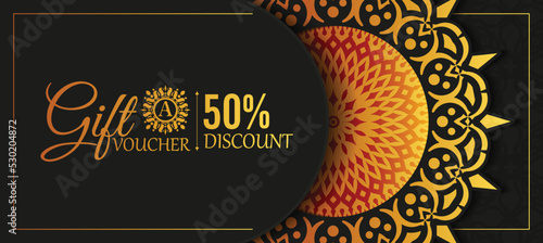 Luxury gold gift voucher template