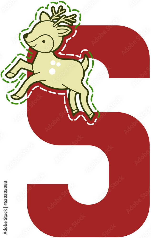 Fototapeta premium Christmas alphabet clipart.