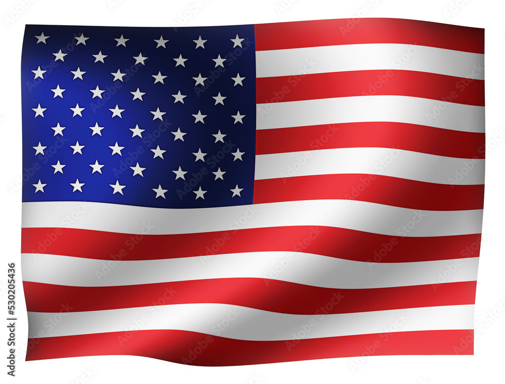 Waving national flag illustration (USA / stars and stripes) / png Waving national flag illustration (USA / stars and stripes) / png