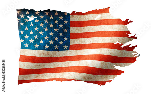 Photography Dirty and torn country flag illustration / USA, United states of America