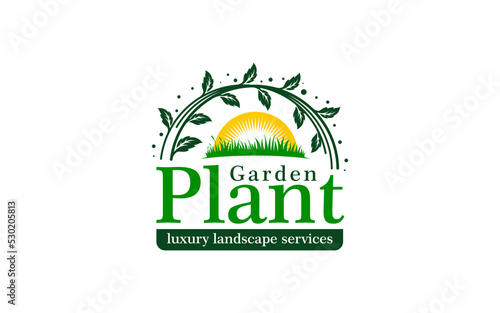 Illustration graphic vector of gardening and landscape services Suitable for nature or environment logo design template