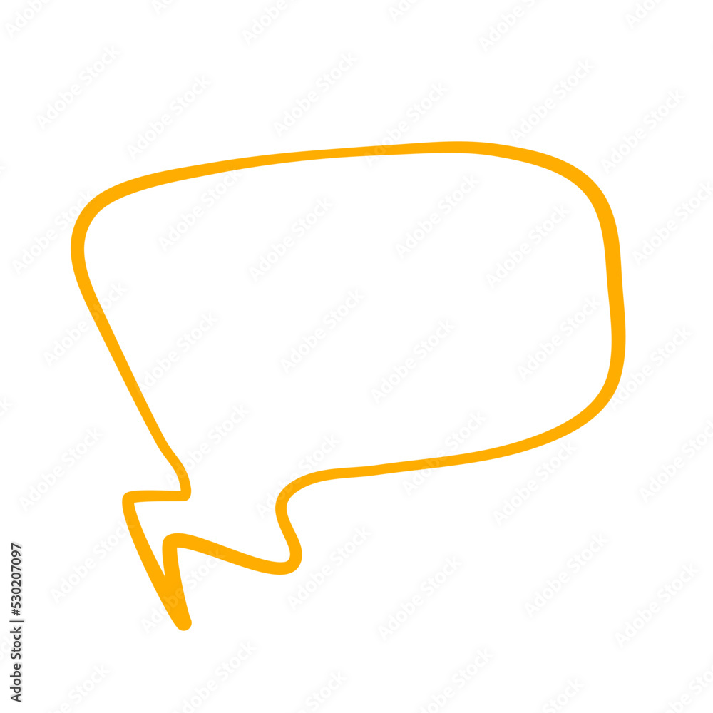 Naklejka premium Speech bubble message line doodle