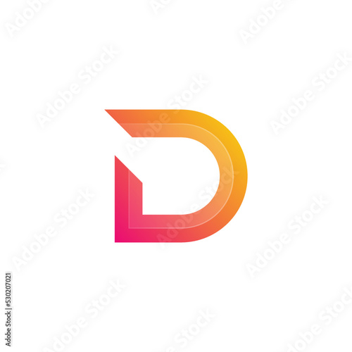 Letter D Logo Gradient Colorful Style for Company Business or Personal Branding