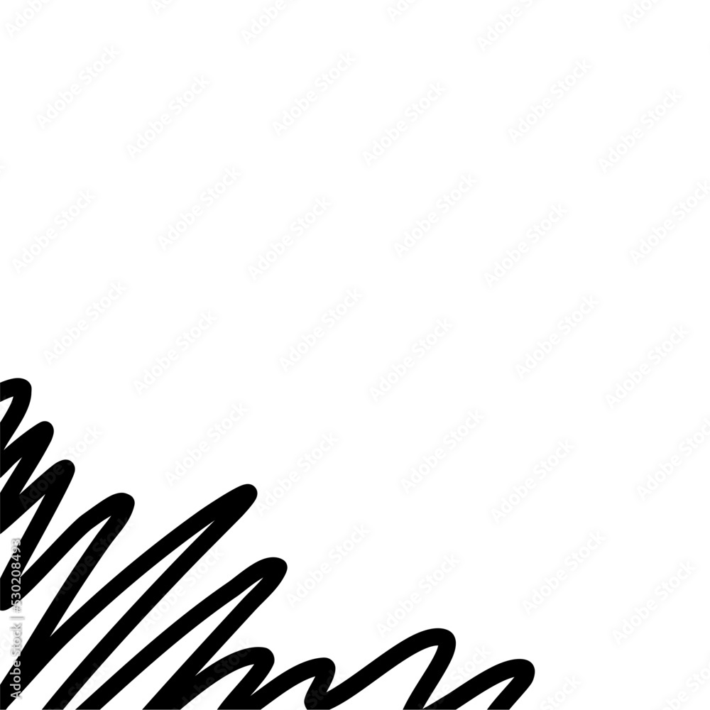 Fototapeta premium Abstract scribble line corner border