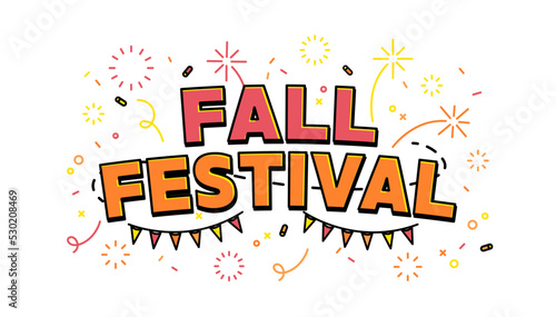 Fall festival banner template. Advertising design for social network vector.