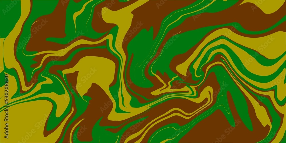 Wavy brown green background. Green army pattern background . military green watercolor abstract