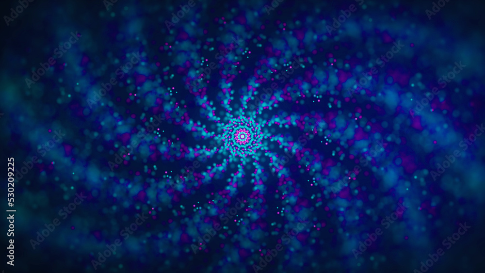 Fototapeta premium Abstract Artistic Magic Space Dark Blue Purple Shine Blurry Focus Glitter Sparkle Dust Particle Swirls Background