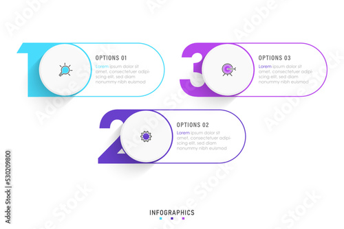 Vector Infographic label design template with icons and 3 options or steps. Can be used for process diagram, presentations, workflow layout, banner, flow chart, info graph.