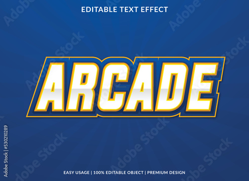 Foto arcade editable text effect template use for business logo and brand