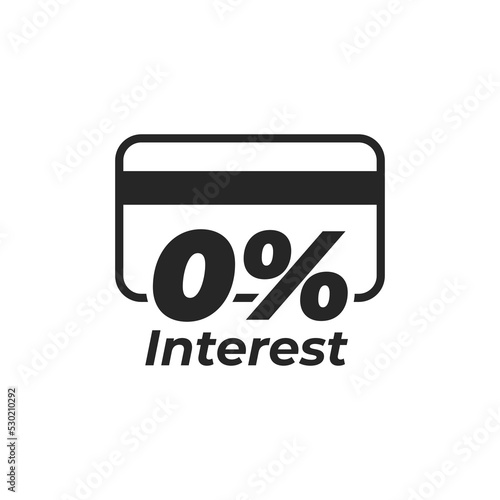 0% interest installment payment icon isolated on white background.