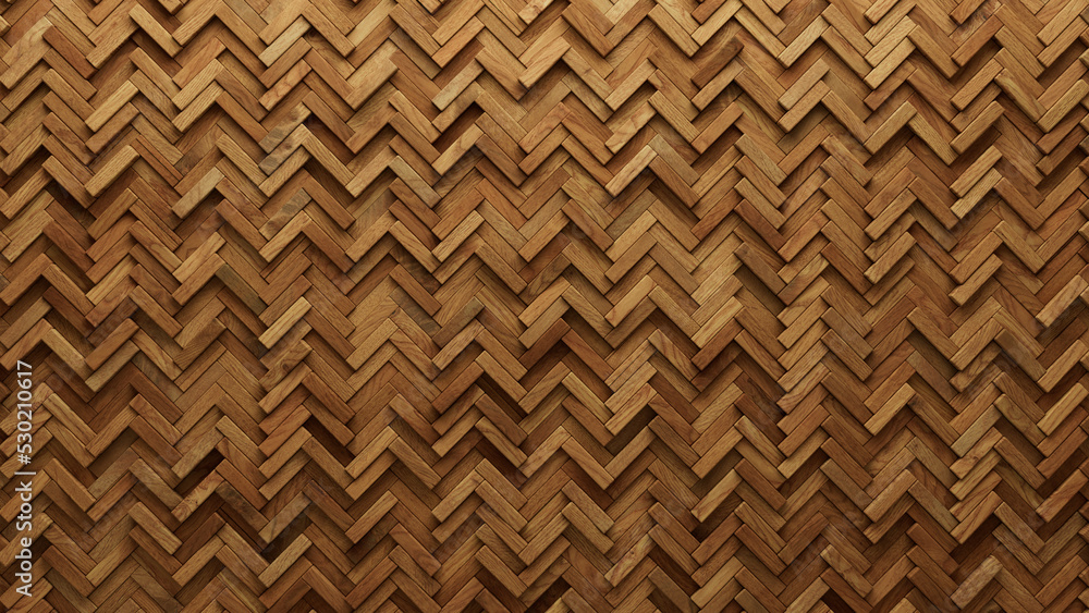 Herringbone, 3D Mosaic Tiles arranged in the shape of a wall. Natural, Soft sheen, Blocks stacked to create a Wood block background. 3D Render Herringbone, 3D Mosaic Tiles arranged in the shape of a wall. Natural, Soft sheen, Blocks stacked to create a Wood block background. 3D Render