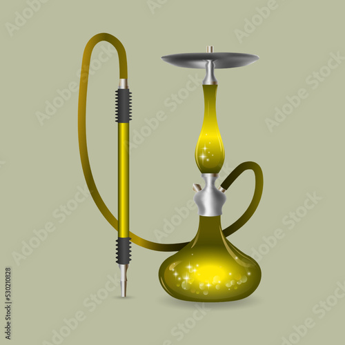 Yellow stylized hookah