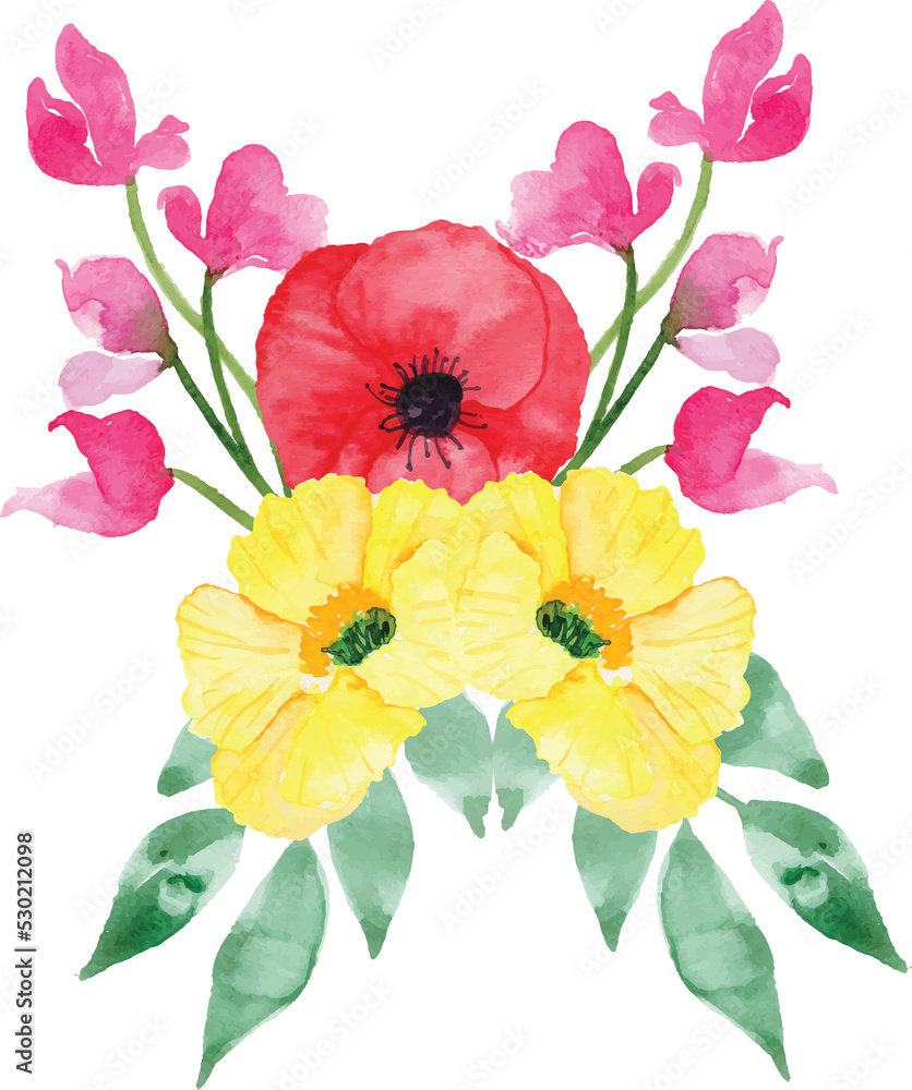 Naklejka premium Floral Watercolor