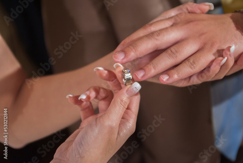 Wedding rings used in marriage of the newlyweds