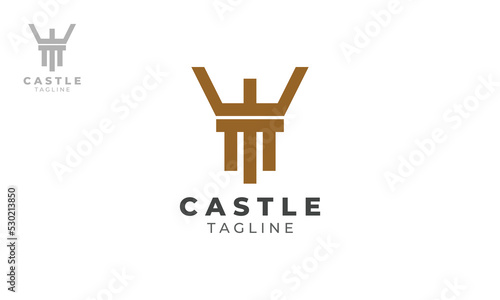 Castle Logo Design With WM Letters ,Vector Template
