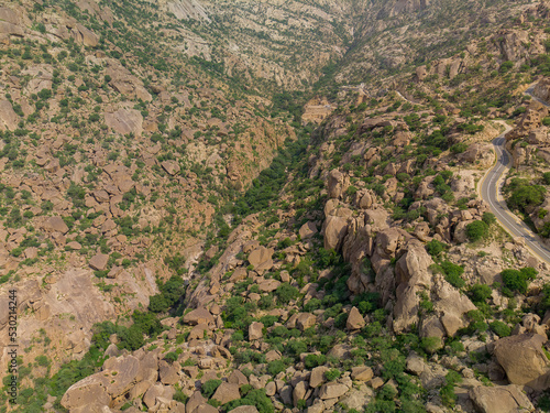 Aerial views of the Jabal Shada Mountain Reserve in the Al Baha region of Saudi Arabia photo