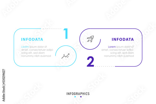 Vector Infographic label design template with icons and 2 options or steps. Can be used for process diagram, presentations, workflow layout, banner, flow chart, info graph.