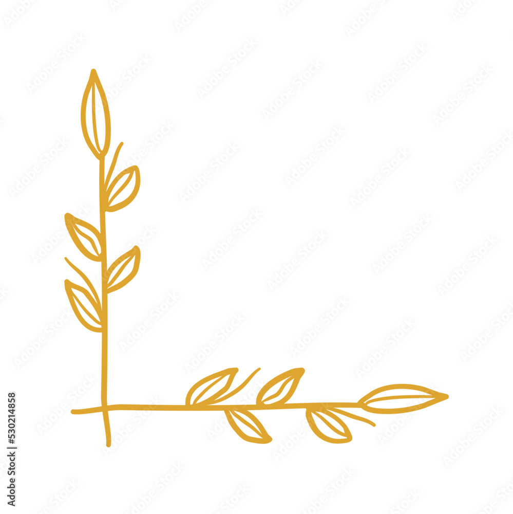 Foliage Botanical corner border Foliage Botanical corner border