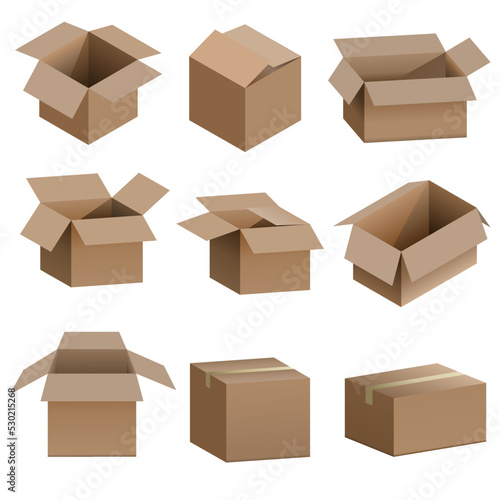 set of cardboard boxes