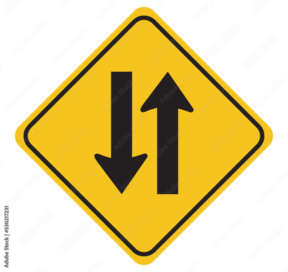 caution for two direction way traffic sign vector icon. Two way traffic sign. caution for two direction way traffic sign vector icon. Two way traffic sign.