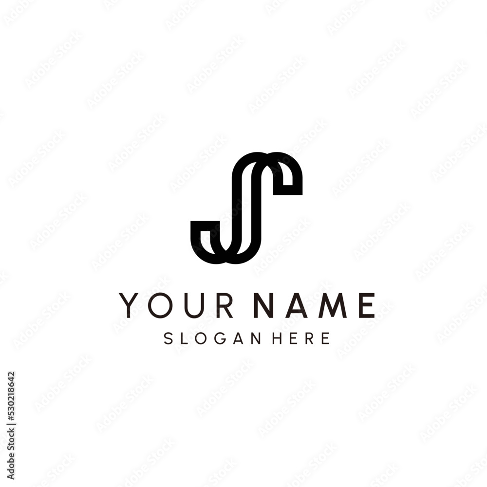 Letter S logo. Typographic S icon isolated on dark background. S decorative lines lettering sign. Uppercase alphabet initial. Modern, elegant, luxury style character shape for company branding.