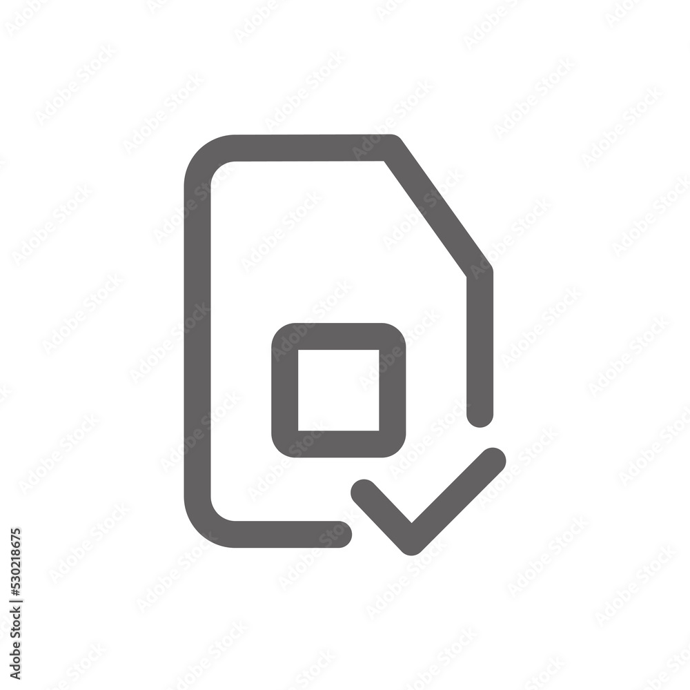 Sim card verification icon. Perfect for mobile icon or user interface applications. vector sign and symbol Sim card verification icon. Perfect for mobile icon or user interface applications. vector sign and symbol