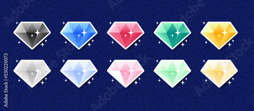 宝石セット（白フチ付き）
