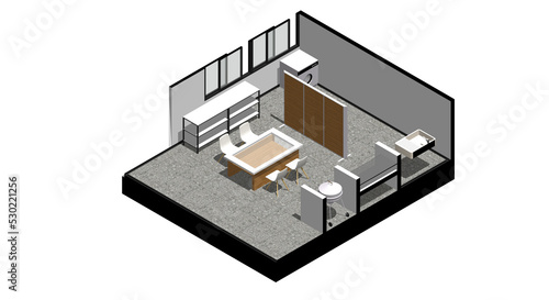 Isometric Architectural Projection - AI Exterior Isometric Exterior Dining 2