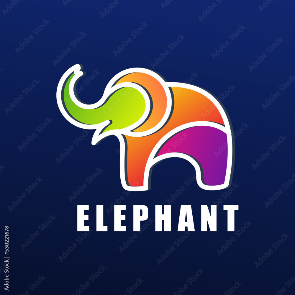 Obraz premium elephant logo graphic design