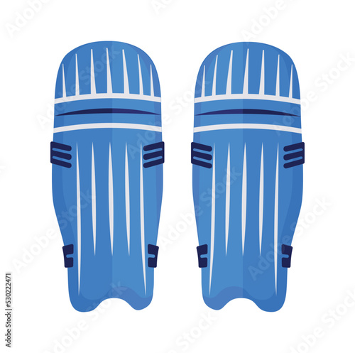 Simple Blue Color Cricket Leg Guards Creative Illustration Vector, Excellent Design Concept With White Background.