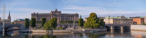 The Swedish Parliament buildings, a sunny autumn day in Stockholm