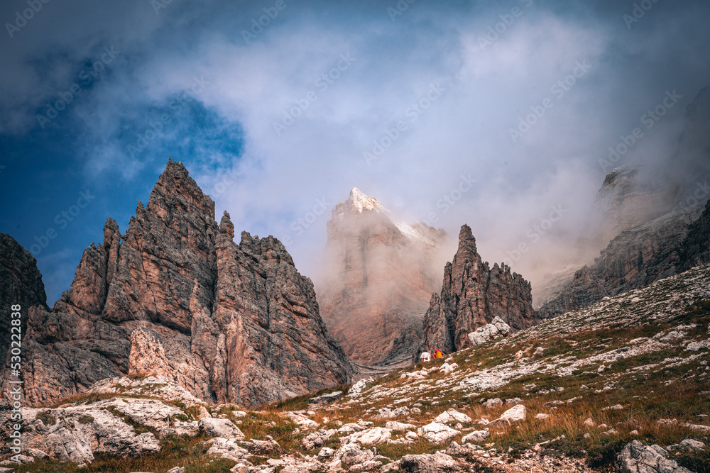 Mountains, forest and landscape of the Dolomites in South Tyrol, Italy