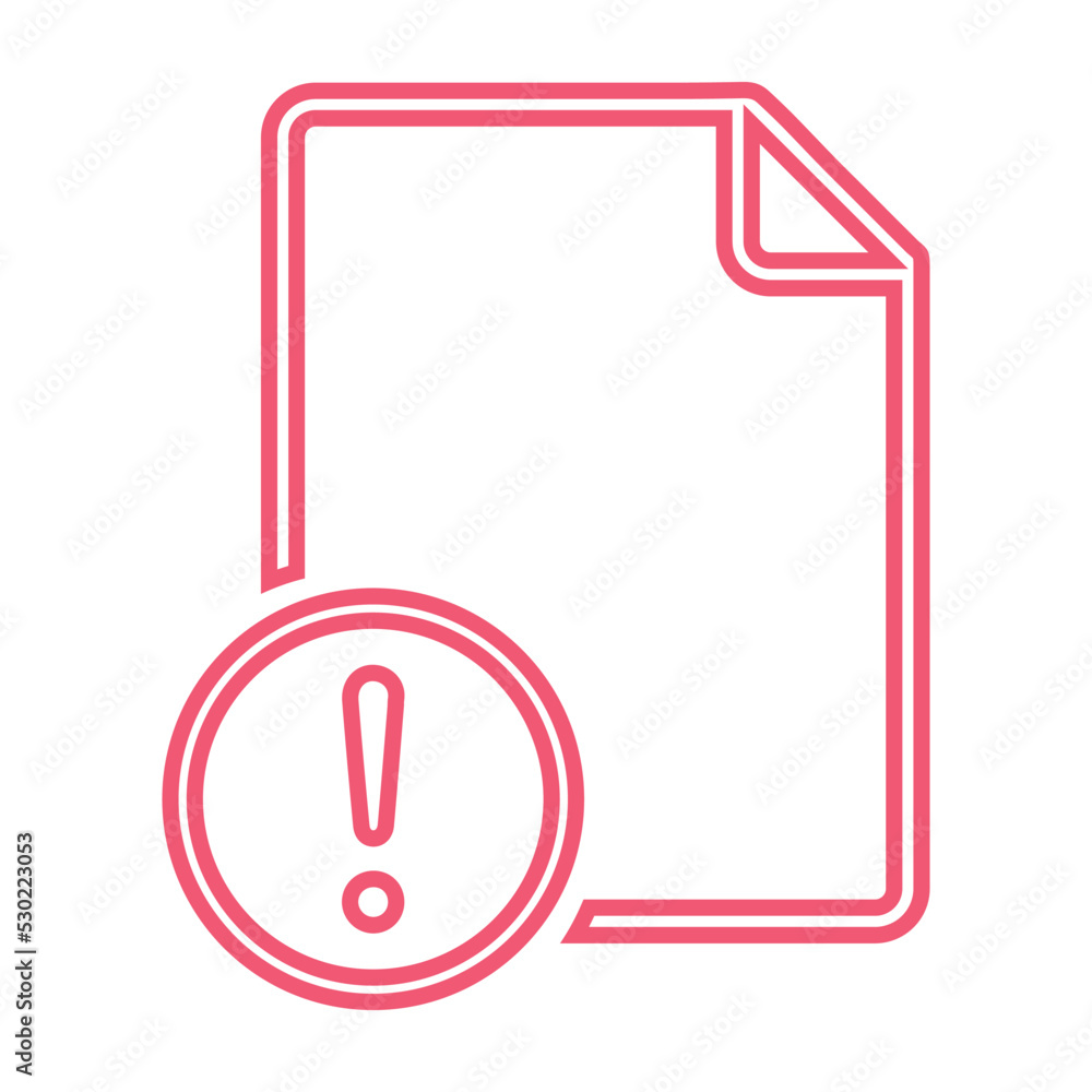 Document exclamation mark file page warning icon
Document exclamation mark file page warning icon