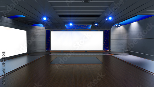 Alpha Channel Studio Set Background 2267_3D Virtual TV Studio News_Studio Background