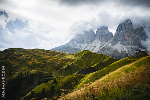 Mountains, forest and landscape of the Dolomites in South Tyrol, Italy