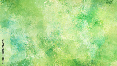 緑の水彩ペイント背景。シンプルな抽象背景素材。
