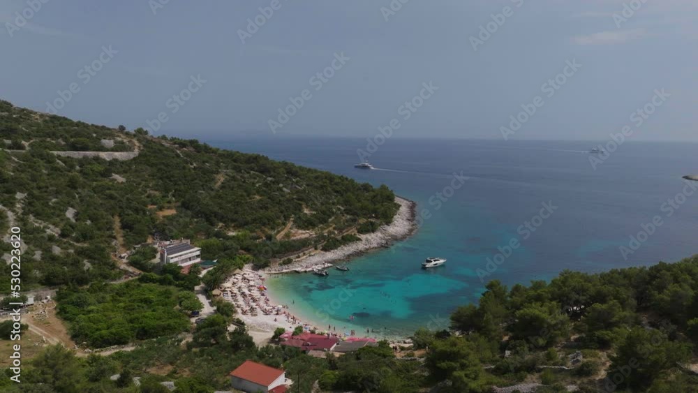 AERIAL Shot of Hvar Island in Croatia, Europe AERIAL Shot of Hvar Island in Croatia, Europe