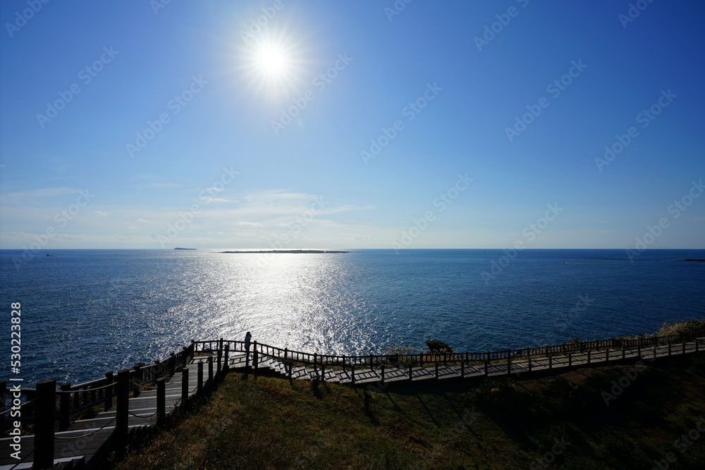 Fototapeta premium seaside walkway and island