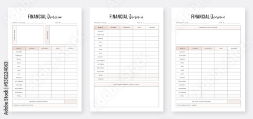Financial planner design templates. Yearly Financial Overview Template Layout. Business Planner Design. Planner Bundle Set. Annual Financial Overview Template.
