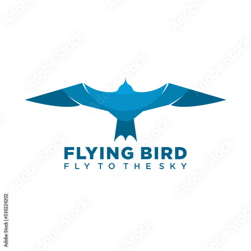 Flying bird logo. Logo with flying blue bird concept. logo with minimalist and modern style. suitable for business