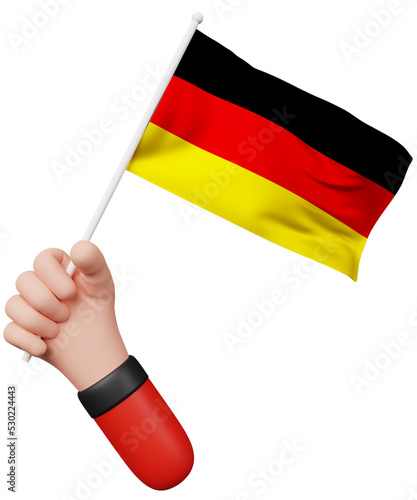 3d cartoon hand holding germany flag