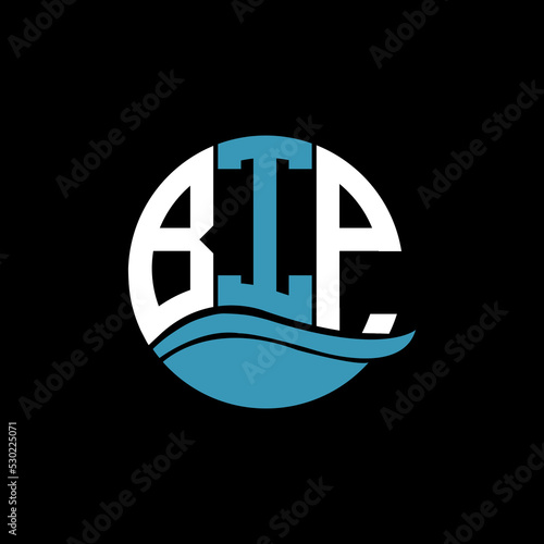 BIP logo monogram isolated on circle element design template, BIP letter logo design on black background. BIP creative initials letter logo concept. BIP letter design.
